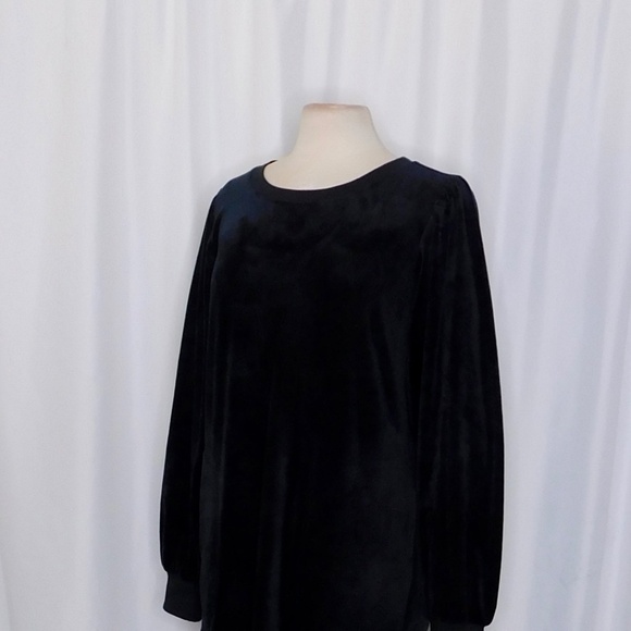 NWT!! Anthropologie DAILY PRACTICE Black Velvet Puff-Sleeve Dress Mini Medium - Picture 8 of 16
